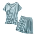 thumbnail image 1 of Birdeem Ensembles de Pyjama pour Femmes 2 Pcs Tenue Décontractée Ample à Manches Courtes Pantalon Ensemble d'Intérieur Ensembles de Pyjama, 1 of 1