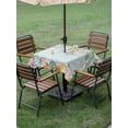thumbnail image 3 of Outdoor Tablecloth with Umbrella Hole and Zipper, Easter Square Table Cloth 60x60 Inch Waterproof Tablecloth, Spring Eggs Eucalyptus Branch Floral Wooden Picnic Table Cover for Patio Camping, 3 of 7