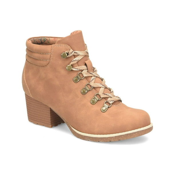 BOC Womens Brown Comfort Breathable Alder Round Toe Block Heel Lace Up Booties 11 M Walmart