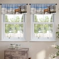 thumbnail image 2 of LALILO Kitchen Curtain Valance Scottish Red Deer Stag Standing Rod Pocket Window Curtain 52"x 18" Set of 2, 2 of 5