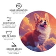 thumbnail image 3 of Rateoe Sunset Cloud Corgi Drawing Drink Coasters Set of 4 Leather Coasters Spill Protection for Table Desk,Durable and Non Slip Leather Coaster ,4 Inches Drink Mats-Round Shape, 3 of 6