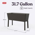 thumbnail image 3 of Keter Splendor 31.7 Gallon Raised Garden Bed with Self Watering Planter Box for Growing Vegetables, Brown, 3 of 11