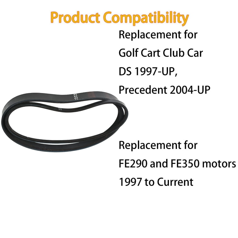 Club Car Starter Generator & Drive Belt Set For DS & Precedent Golf Carts (1997-Up) | Fits FE290 & FE350 Motors