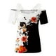 thumbnail image 4 of Blusa informal de manga corta con cuello en V y encaje con hombros descubiertos para mujer OAVQHLG3B Store  lin121212, 4 of 5