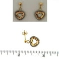 thumbnail image 2 of 18Kt Dangle Two tone open heart post earrings(0.60x 0.40 Inch), 2 of 3