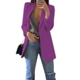 thumbnail image 2 of Chaqueta de mujer, chaqueta de trabajo con sopa, conjunto ligero, trajes casuales, ropa holgada, abierto y elegante para calle - Morado Macarena Traje de rebeca de mujer, 2 of 8