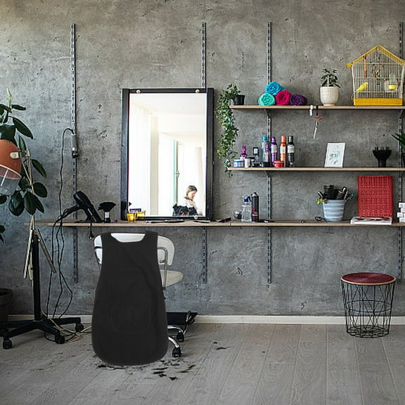 OUNONA Salon Apron Vest Black Polyester Comfortable Protective Uniform for Stylists