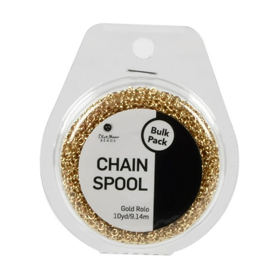 Blue Moon Beads Chain Roll, Imitation Gold, Spool for DIY Jewelry, 10 Yards Unisex Adult 1 Piece