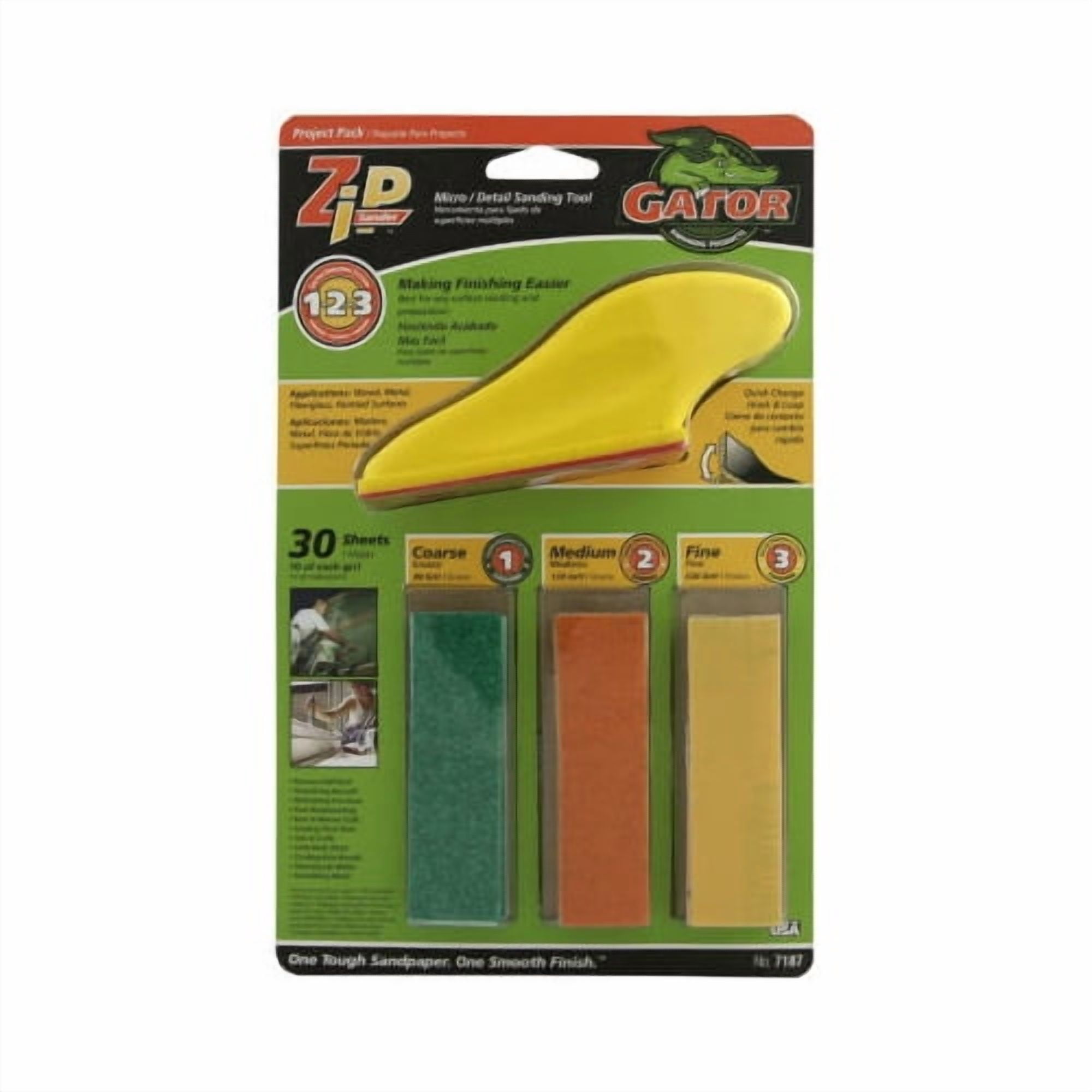 Gator 780805 80/120/220 Grit Zip Micro Small Area Sanding Kit, 12