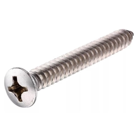 Hillman 881909 Stainless Steel Oval-head Phillips Sheet Metal Screw #14 x 2 inch, 2-Pack