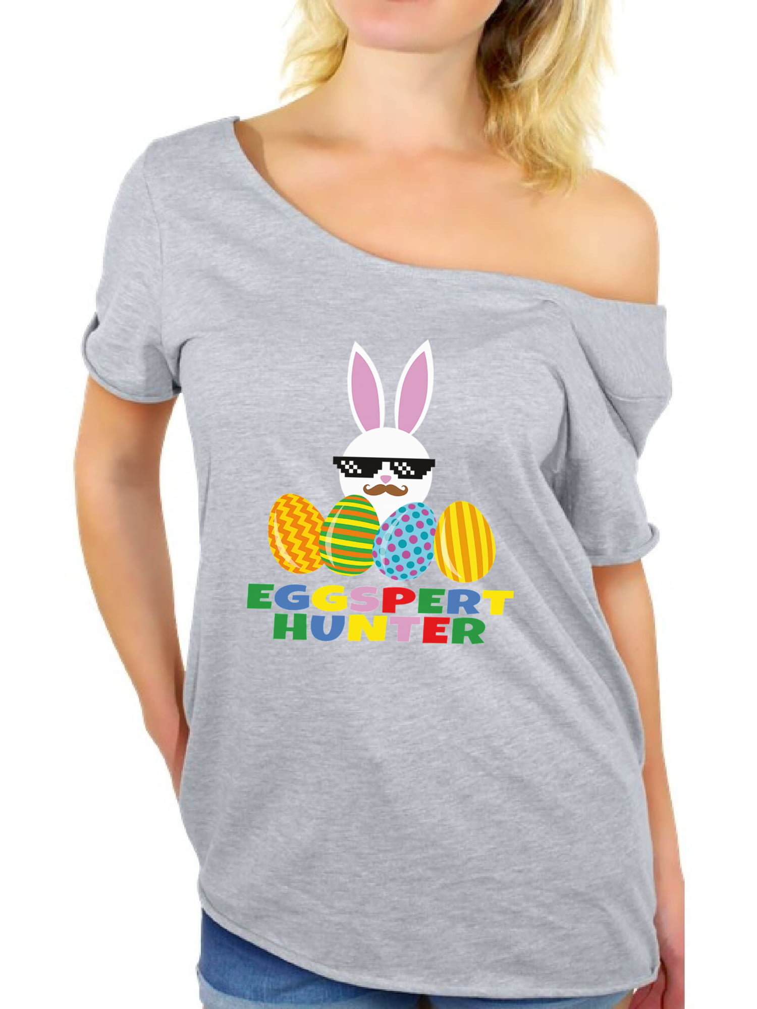Awkward Styles Eggspert Hunter Off Shoulder Shirt Easter T Shirt Women ...