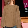 thumbnail image 3 of Blusa holgada con cuello redondo y lunares, blusa de manga larga transpirable a la moda para citas, 3 of 5