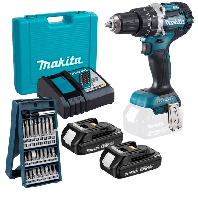 Rotomartillo Inalambrico Makita DHP485SYE + Juego De Puntas Bosch 25pza