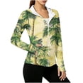 thumbnail image 5 of Warop Women's UPF 50+ Sun Protection Zip Up Hooded Long Sleeve Jacket with Irregular Print Finger Cuffs Beach Top, 5 of 5