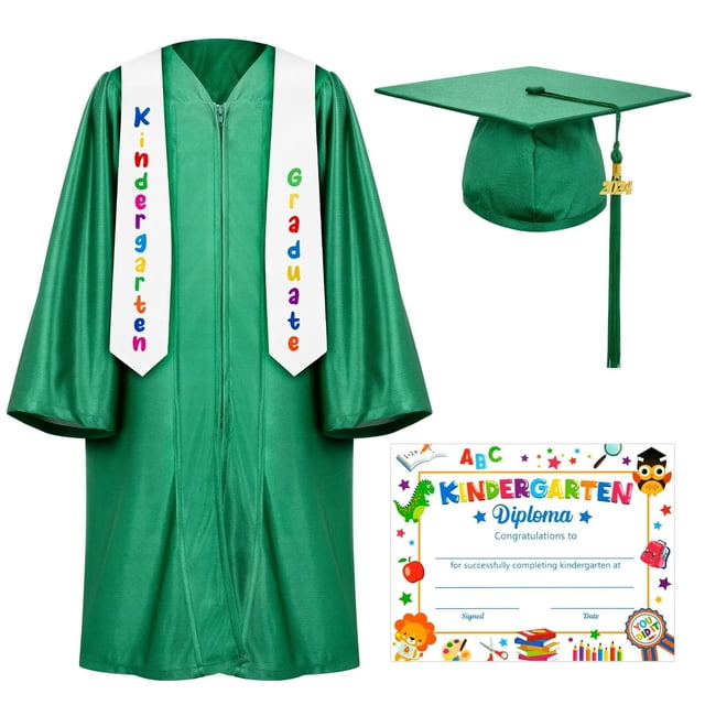Gorra y bata de graduación QZYL Kindergarten unisex con borla
