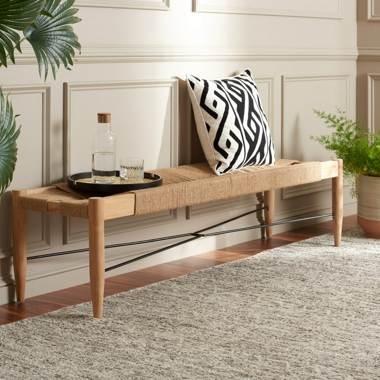 1 X 32 X 16 Tan Wood Canvas Bench 1 X 32 X 16 Tan Wood Canvas Bench