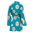 thumbnail image 2 of Blue Daisy Flower Pattern Women Bathrobe One Size Univeral Fits, Daisy Floral Fashion Lightweight Plush Fleece Long Robe For Women, 2 of 3