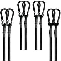 48in Bungee Cords with Carabiner Hooks Heavy Duty, Outdoor Black Bungee Straps, Strong Industrial Grade Elastic Bungee Rope for Securing Tarps, Luggage, Tents，Bikes or Garden Tidying