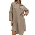 thumbnail image 2 of Kaemgyyd Women Swimsuit Coverup Shirt Dress Summer Lightweight Button down Blouse Cover up Beachwear Long Cardigans, 2 of 7