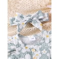 thumbnail image 4 of Suealasg Baby Girls Summer Outfit Flying Sleeve Crew Neck Flower Romper Bodysuit +Headband 3M 6M 9M 12M 18M Cute Newborn Girls One Piece Clothes, 4 of 9