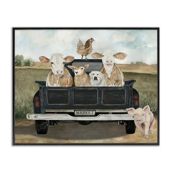 Stupell Industries Rustic Lodge Ready For A Farm Ride Black Framed Giclee Art, 14 x 11, by Cindy Jacobs