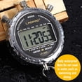 thumbnail image 2 of Cronómetro digital, temporizador de precisión de 1/100 segundos a prueba de agua, reloj despertador de bolsillo con pantalla LCD grande para entrenadores deportivos de fútbol..., 2 of 5