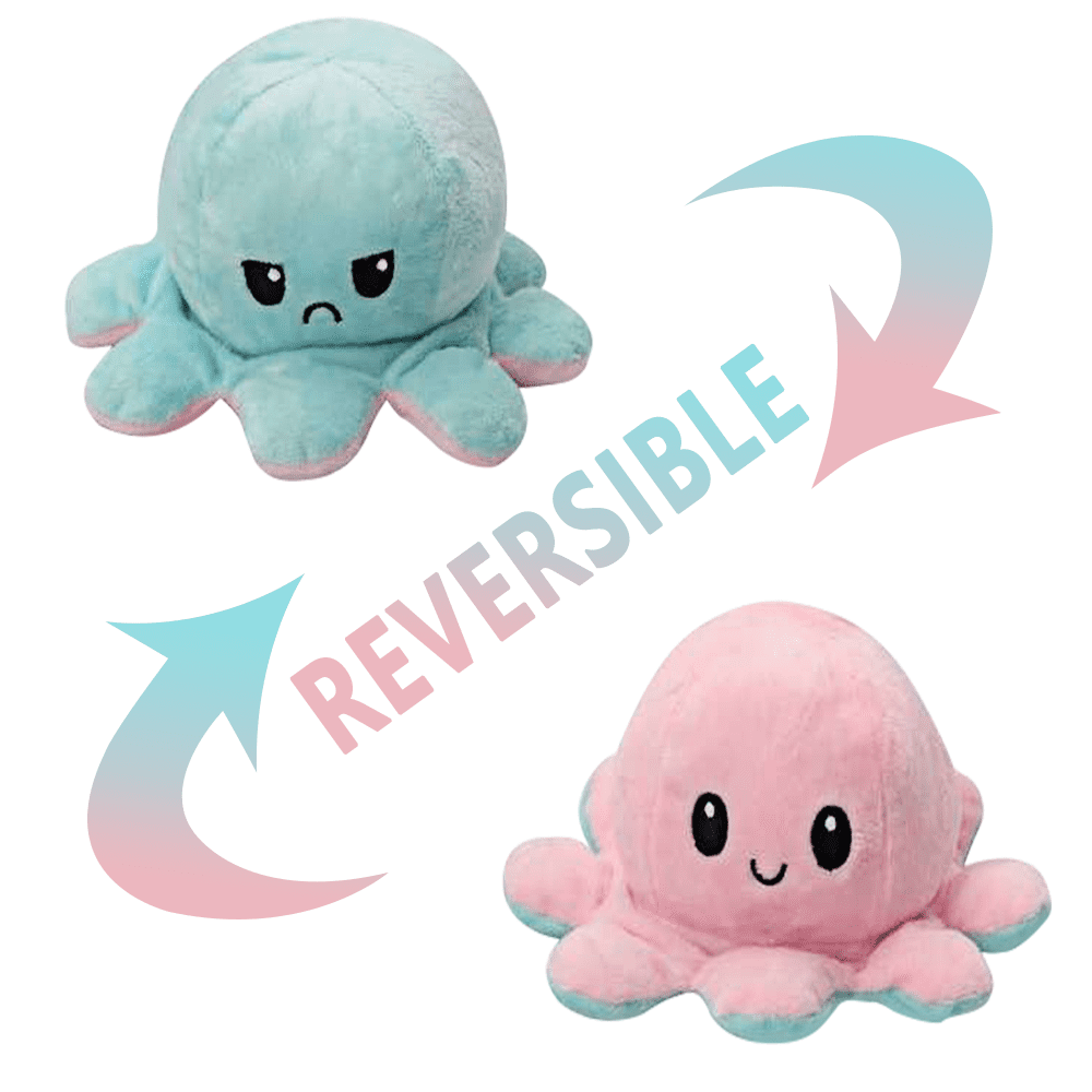 Toys & Games Light PinkLight Blue Emotions Reversible Octopus Plush Pastel Octopus Plush