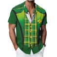thumbnail image 1 of Camisas Hawaianas de Manga Corta de Algodón Vintage Impresa de Verano Camisa de Playa con Cuello Cubano, 1 of 8