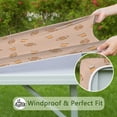 thumbnail image 6 of Light Brown Footballs and Cups Pattern Square Fitted Tablecloth with Elastic Edge,Square Table Cover,Washable Elastic Table Cover for Home Kitchen Party Decor 36"x36", 6 of 6