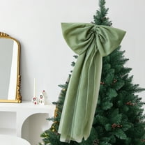 Christmas Decorations Large Green Velvet Bow 29.5 x 13.8 Inches for Christmas Tree Hanging Window Wedding Scene Gift Box Decor Indoor Outdoor Holiday Ornament