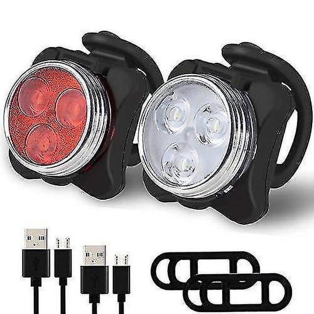 Juego de luces para bicicleta, luz de bicicleta recargable por USB súper brillante, luz para bicicleta de montaña y carretera impermeable IPX4, luz delantera y trasera recargables