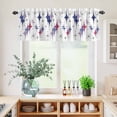 thumbnail image 5 of 3 Piece Kitchen Curtains and Valances Set Purple Blue Diamond Cafe Curtains 36 Inch Length Modern Geometric Middle Century Valance & Tier Curtain for Living Room Bedroom Window 54"x18"+27"x36"*2, 5 of 6