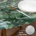 thumbnail image 5 of Green Christmas Tree Fitted Tablecloth with Elastic Edged, Round Table Cloth for Dining Table, Winter Snowflakes Grey Watercolor Pine Waterproof Oil Proof Table Cover for Indoor Outdoor 36"-44", 5 of 9