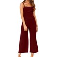 thumbnail image 1 of B91xZ Combinaisons Sans Manches Décontractées pour Femmes Printemps Été Salopettes Amples Combinaisons, Rouge S, 1 of 5