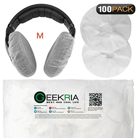 Stretchable Headphone Covers/Disposable Sanitary Earcup Earpad Covers Fits Medium/Large-Sized Headset 200 pcs (100 Pairs)