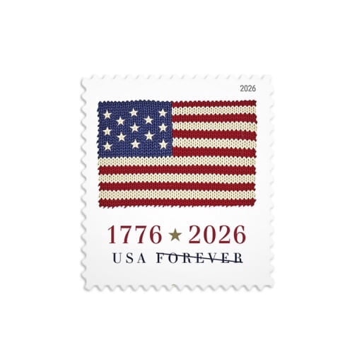 Flag 2026 Forever Postage Stamp 1 Book of 20 US First Class Red Patriotic Country America Stripes Stars Old Glory USA (20 Stamps)