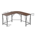 thumbnail image 2 of Zstar L-shaped Computer Desk Wooden Tabletop Laptop Corner Table Workstation, 2 of 8