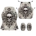 thumbnail image 2 of SCRAWLGOD Skull Damask Butterfly Print Gaming Chair Cover with Armrest Covers Stretch Stain Resistant Furniture Protector Non Slip Computer Chair Slipcover, 2 of 9