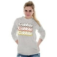 thumbnail image 4 of Gobble Gobble Thanksgiving Turkey Plus Size Long Sleeve Graphic Tee Shirt Brisco Brands 2X, 4 of 5