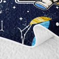 thumbnail image 5 of Manfei Cartoon Astronaut Letter A Twin Quilt Set,Celestial Space Planets Twin Coverlet Set,Navy Blue Reversible,2 Pieces,1 Bedspread and 1 Pillowcase, 5 of 7