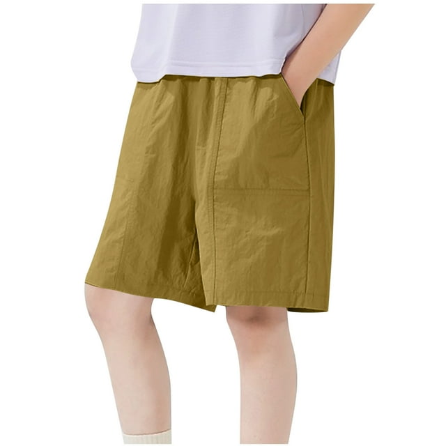 Odeerbi 3-14 Años Niños Niñas Verano Workout Athletic Deportes Bermudas Pantalones Cortos Primavera Color Sólido Pantalones Cortos