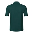 thumbnail image 4 of FAWUUDO Men's Casual T-Shirt Short Sleeve Button Stand Collar Summer Breathable Solid Color Top Green, 4 of 8