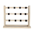 thumbnail image 4 of Wooden Jewelry Organizer Stand Large 3 Tiers Hanging Holder Display Rack for Bangles Earrings Rings Show Tabletop with 15 Hooks, 4 of 8