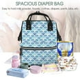 thumbnail image 5 of Fuzoiu Blue Fish Scale Texture Print Diaper Bag Backpack,Baby Essentials Travel Tote,Multi function Waterproof Diaper Bag, Travel Essentials Baby Bag - Unisex, 5 of 6
