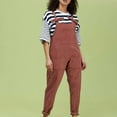 thumbnail image 4 of IROINNID Women's Casual Soild Color Stretch Bib Overalls Pants Pocketed Jumpsuits, 4 of 8