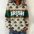 thumbnail image 2 of St Patricks Day Sweatshirt for Women Funny Shamrock Print Hoodie Casual Cute St. Patrick's Day Long Sleeve Shirt, 2 of 5