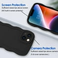 thumbnail image 2 of Case for iPhone 14 Plus Case Wave, Curly Frame Design for Women Girls, Cute Wavy Solid Color Aesthetic Phone Case Soft Flexible TPU Shockproof Full-Body Protective Case Cover 6.7" - Black, 2 of 12