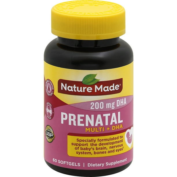 Nature Made Prenatal Multi + DHA Softgels, 200 Mg, 60 Ct - Walmart.com ...