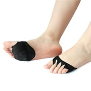 1 Pair Black Nylon Five Toes Shoes Foot Nursing Pad Forefoot Cushion Insoles