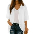 thumbnail image 2 of AUNVITO Women's 3/4 Sleeve Stretch Cardigan Casual Spring Summer Fashion, 2 of 8